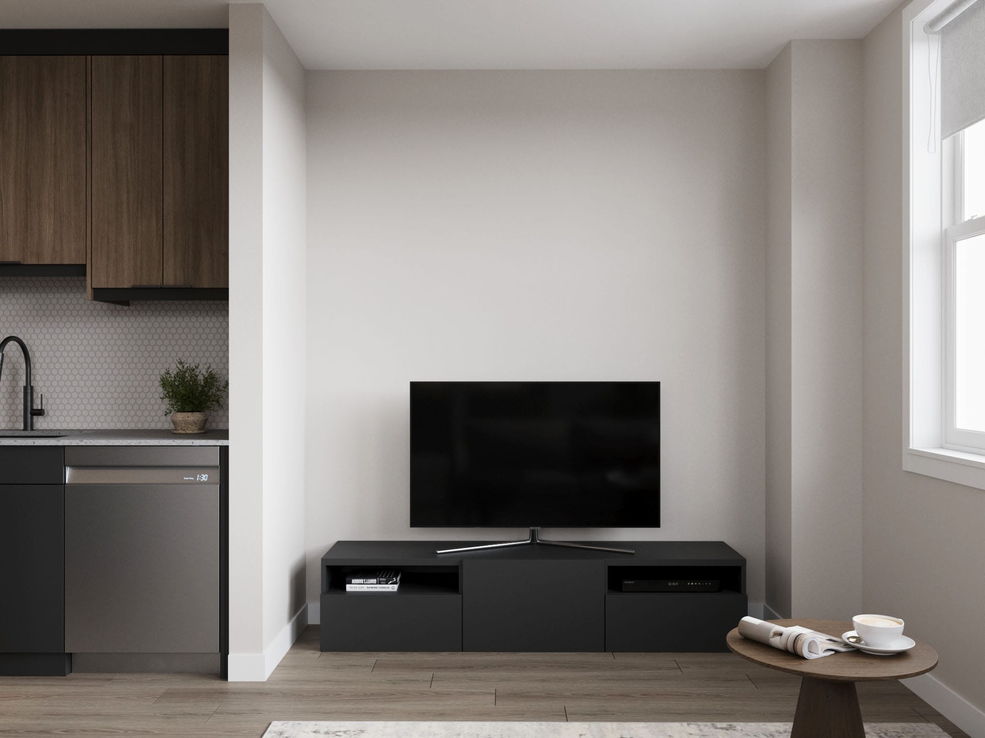 Wide screen TV.