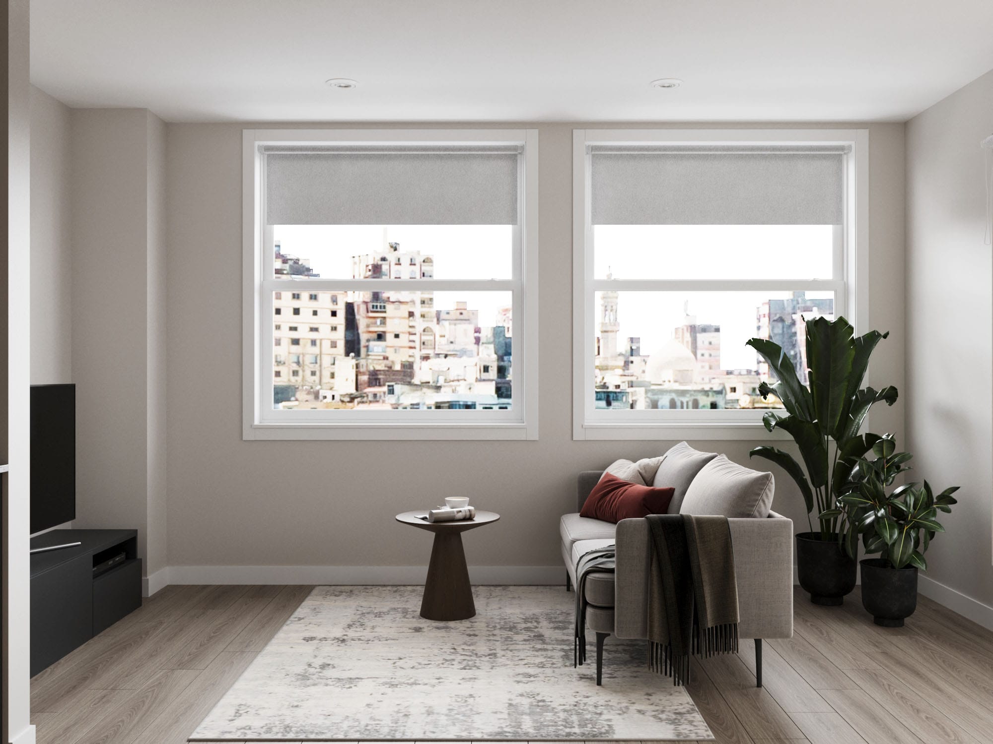 Spacious living room. Located at The Cornerstone.