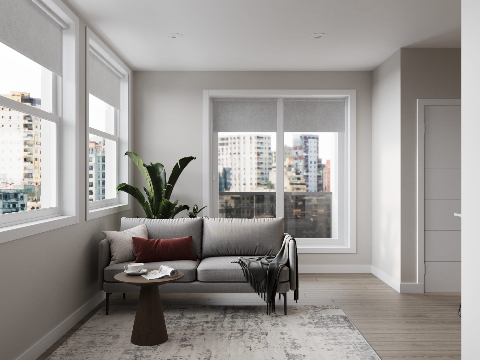 Spacious living room. Located at The Cornerstone.