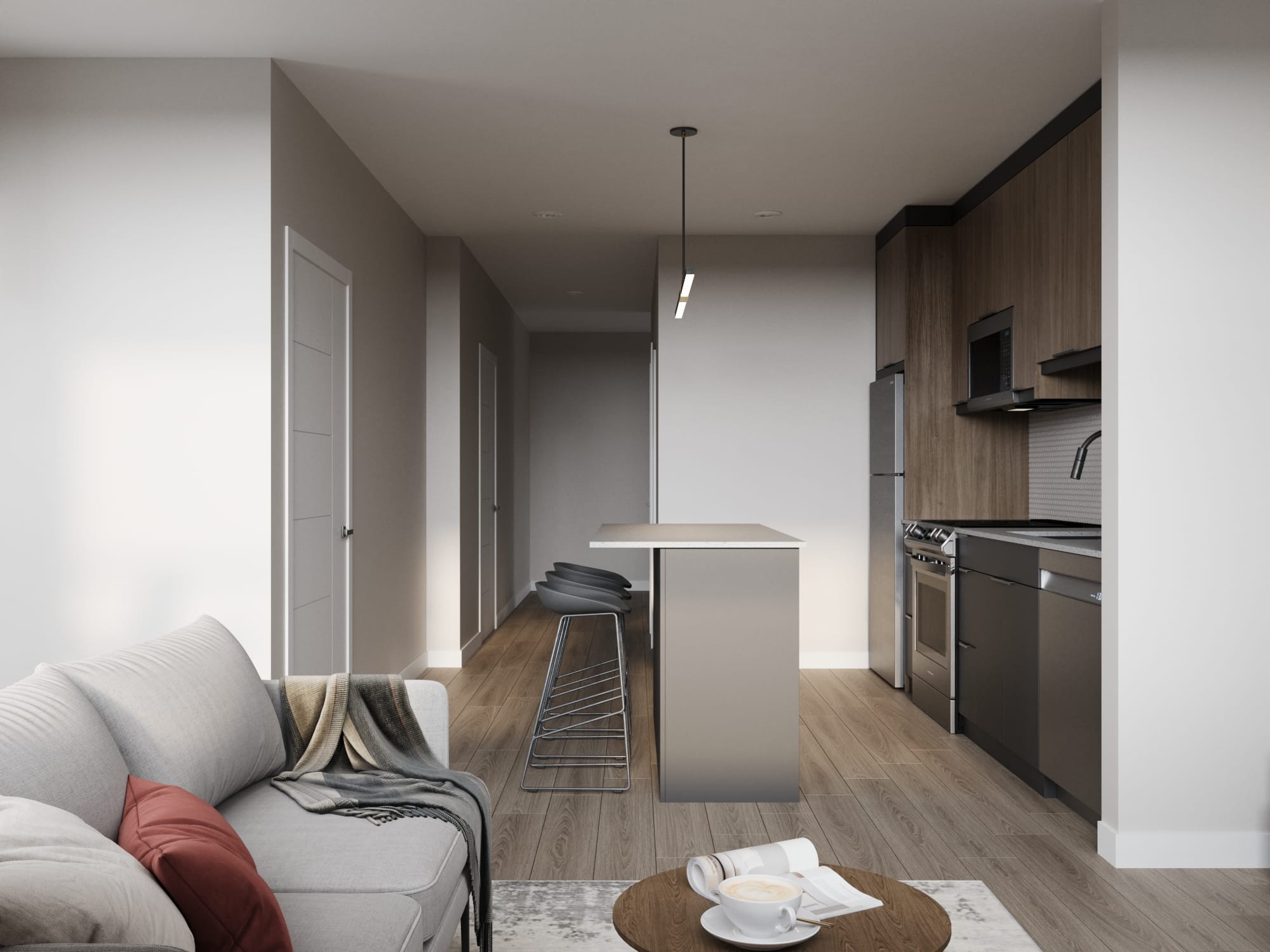 Spacious living room. Located at The Cornerstone.